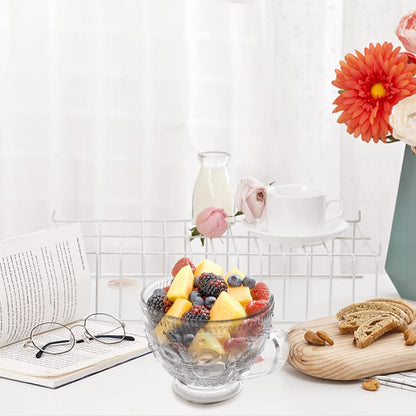 Peohud Kaffeetassen Glas Set 400ml Vintage Gläser Löffel Macchiato Espresso Latte Joghurt