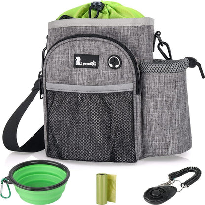 Pecute Futterbeutel Hund 4in1 Leckerlibeutel Wasserdicht Grau XL