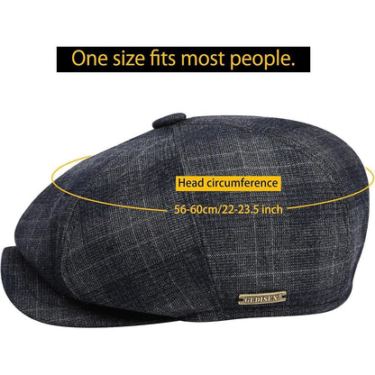 Schiebermütze Herren Sommer Braun Verstellbar Hut Tweed
