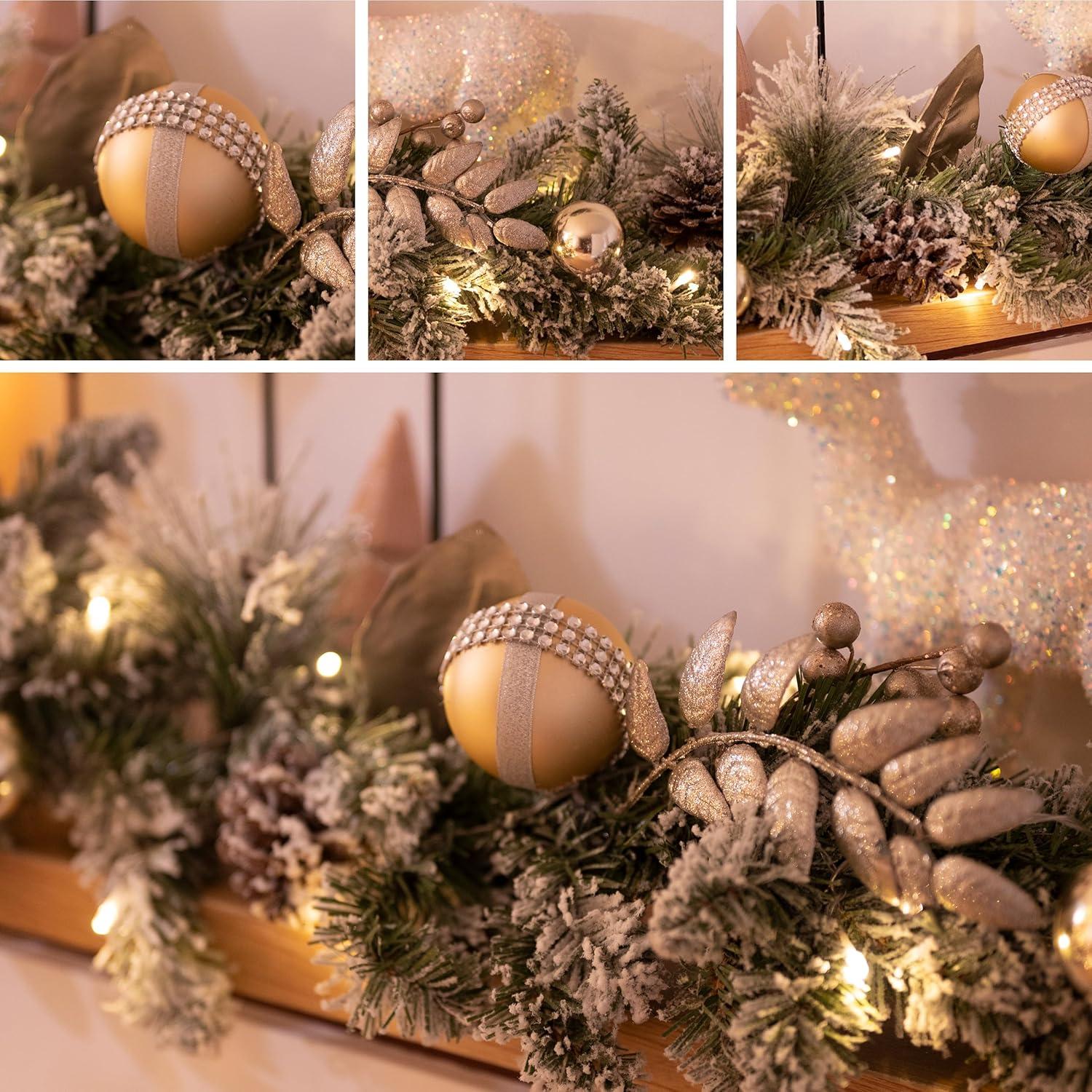 Weihnachtsgirlande mit LED Lichtern und Timer Funktion 183cm