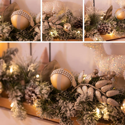 Weihnachtsgirlande mit LED Lichtern und Timer Funktion 183cm