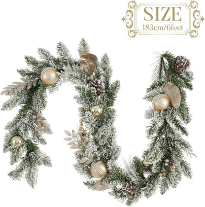 Weihnachtsgirlande 183cm LED Lichter Timer künstlich Treppe Außen