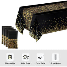 Einweg Tischdecken Set Wasserdicht Schwarz Gold Punkte
