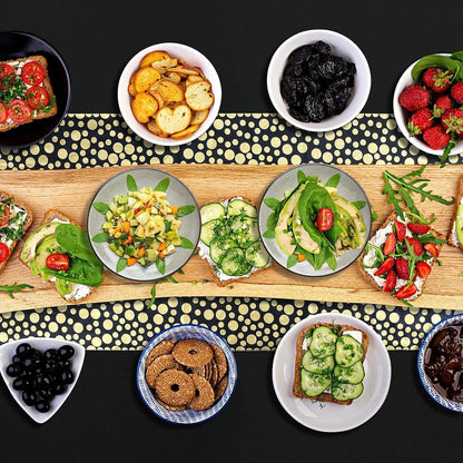 Einweg Tischdecken Set Wasserdicht Schwarz Gold Punkte