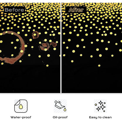 Einweg Tischdecken Set Wasserdicht Schwarz Gold Punkte