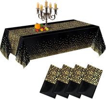 Einweg Tischdecke Schwarz Gold 137x274cm 4er Set SEO
