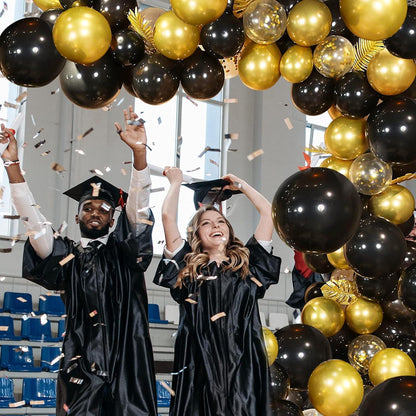 Ballons Gold Schwarz Luftballons Geburtstag 140stk girlande