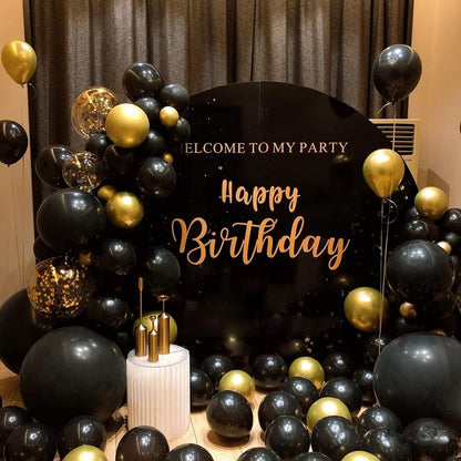 Ballons Gold Schwarz Luftballons Geburtstag 140stk girlande