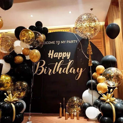 Ballons Gold Schwarz Luftballons Geburtstag 140stk girlande