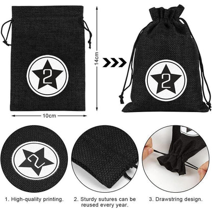 Sprinlot Adventskalender zum Befüllen 24 Stoffbeutel Schwarz