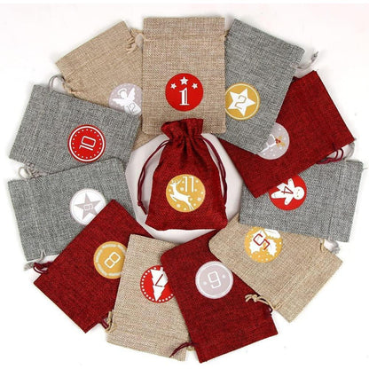 Sprinlot Adventskalender Stoffbeutel 24 Weihnachtskalender