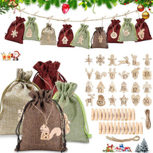 Adventskalender zum Befüllen mit 24 Säckchen und Holzanhängern