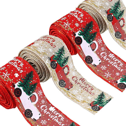 4 Rollen Weihnachtsbänder Satin Ripsband DIY Handwerk