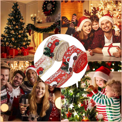 4 Rollen Weihnachtsbänder Satin Ripsband DIY Handwerk