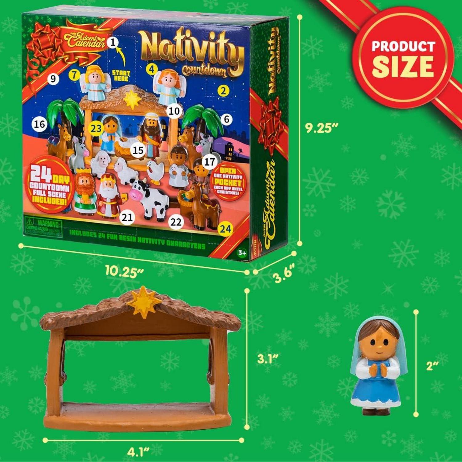 24-teiliger Weihnachts-Adventskalender 2024 Krippenfiguren-Set