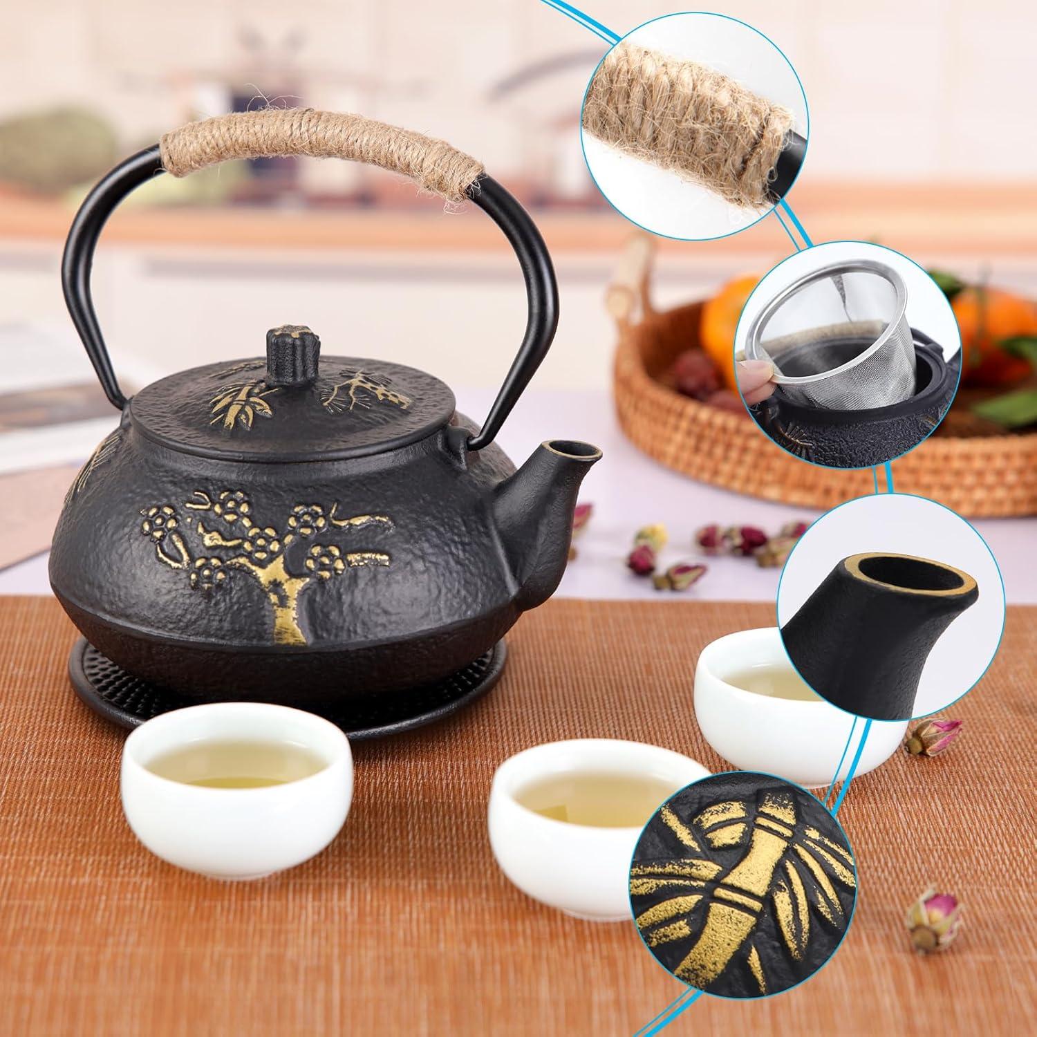 Gusseiserne Teekanne mit Emailliertem Interieur und