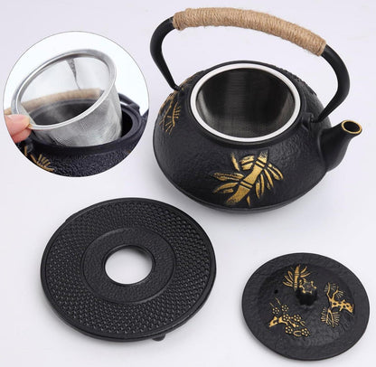 Teekanne Gusseisen Emailliertes Interieur Sieb 900ML Teapot