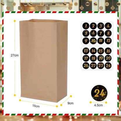 HAUSPROFI Adventskalender Kraftpapiertüten mit Zahlen zum