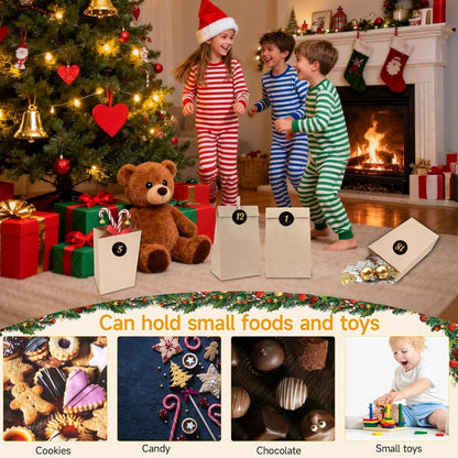 HAUSPROFI Adventskalender Kraftpapiertüten mit Zahlen zum