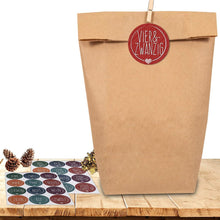 Adventskalender Kraftpapiertüten 24er Set mit Zahlen zum selber