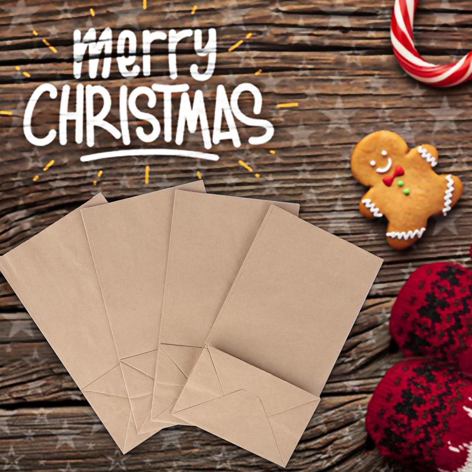 Adventskalender Papiertüten Kraftpapier 24er Set zum Befüllen und Basteln