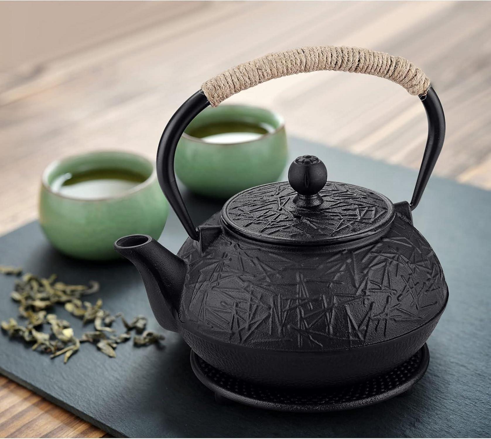 Teekanne Gusseisen emailliert Japanische Sieb 900ML Teapot