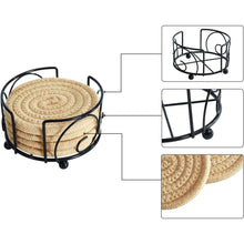 6er Set Glasuntersetzer mit Halter, handgefertigt aus dickem