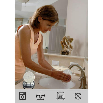 6er Set Glasuntersetzer mit Halter, handgefertigt aus dickem