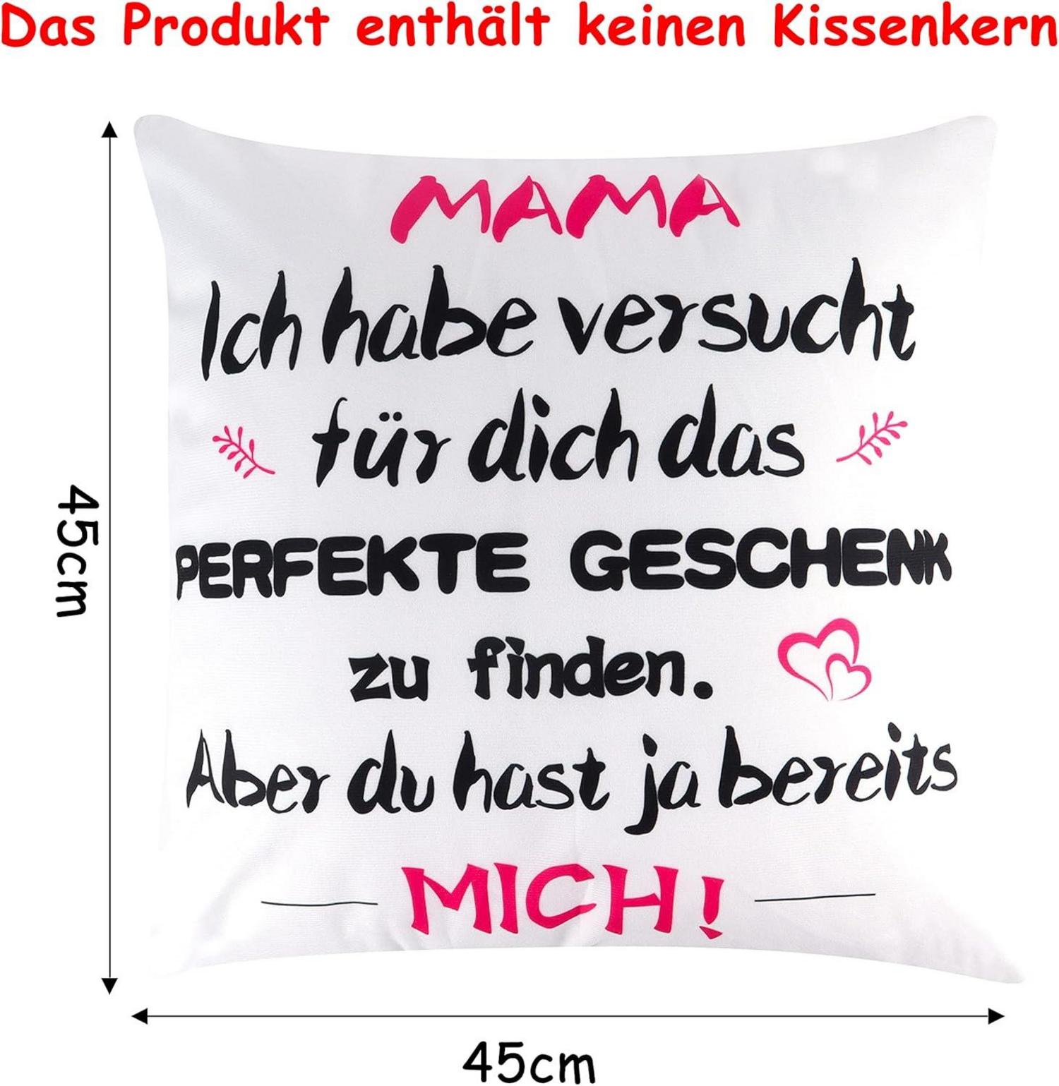 Personalisierter Geburtstagskissenbezug für Mama 45x45cm