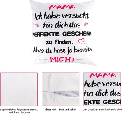 Personalisiertes Mama Geburtstagsgeschenk Kissenbezug 45x45cm
