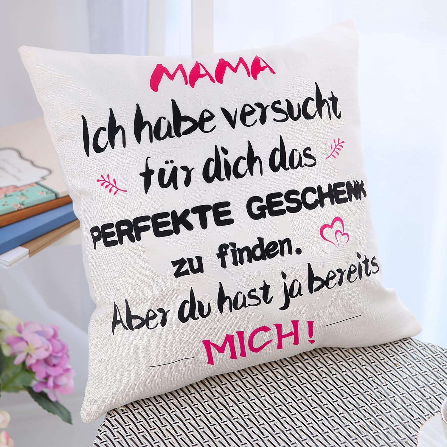 Geschenk für die Beste Mama – Personalisiertes Kissenbezug 45x45cm - Mehrfarbig