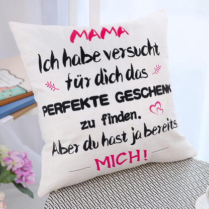 Geschenk für die Beste Mama – Personalisiertes Kissenbezug 45x45cm - Mehrfarbig