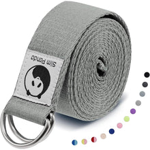 Yoga Gurt Baumwolle Yogagurt 180/250cm Schiebeschnalle Grau