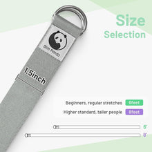 Yoga Gurt Baumwolle Yogagurt 180/250cm Schiebeschnalle Grau