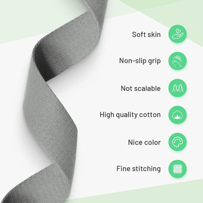 Yoga Gurt Baumwolle Yogagurt 180/250cm Schiebeschnalle Grau