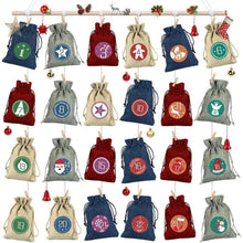 Adventskalender Stoffbeutel zum Befüllen 24