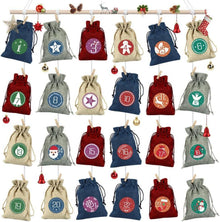 Adventskalender zum Befüllen Stoffbeutel 24 Weihnachtskalender