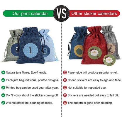 Sprinlot Adventskalender 24 Weihnachtskalender Stoffbeutel