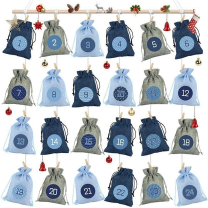 Sprinlot Adventskalender 24 Weihnachtskalender Stoffbeutel