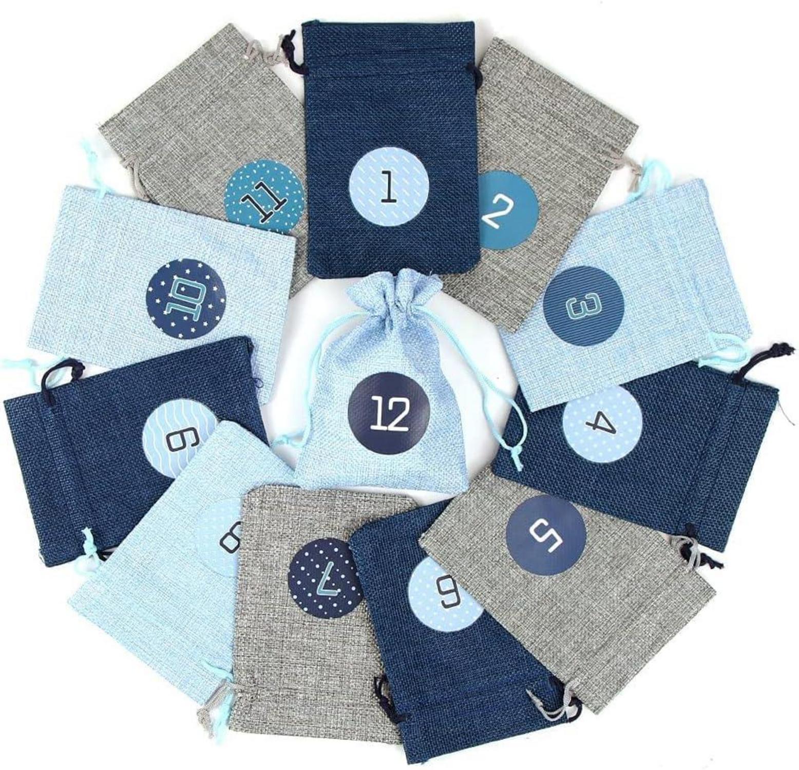 Adventskalender zum Befüllen 24 Stoffbeutel Weihnachtskalender