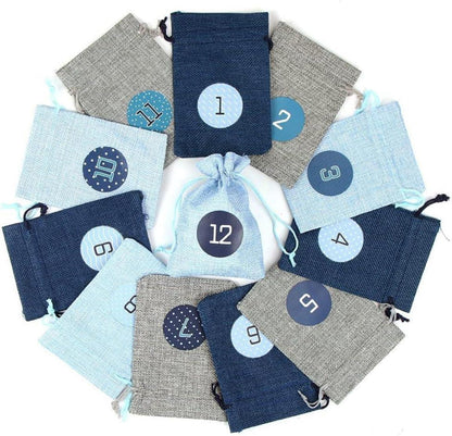 Adventskalender zum Befüllen 24 Stoffbeutel Weihnachtskalender