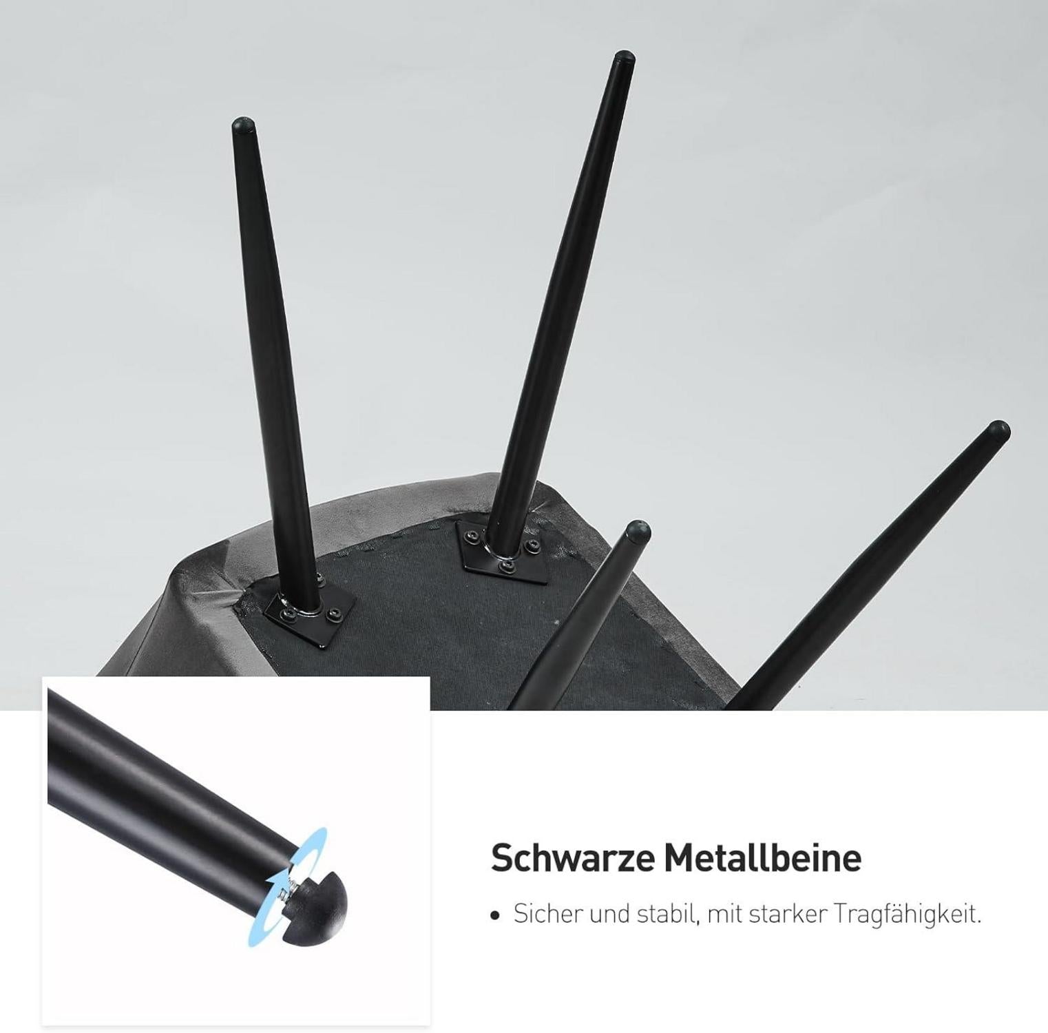 Esszimmerstühle 4er Set Samt Grau Armlehne Metallbeine Polsterstuhl