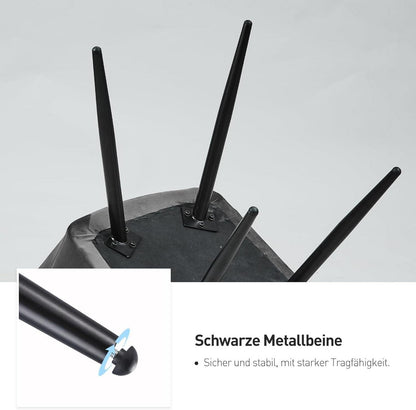 Esszimmerstühle 4er Set Samt Grau Armlehne Metallbeine Polsterstuhl