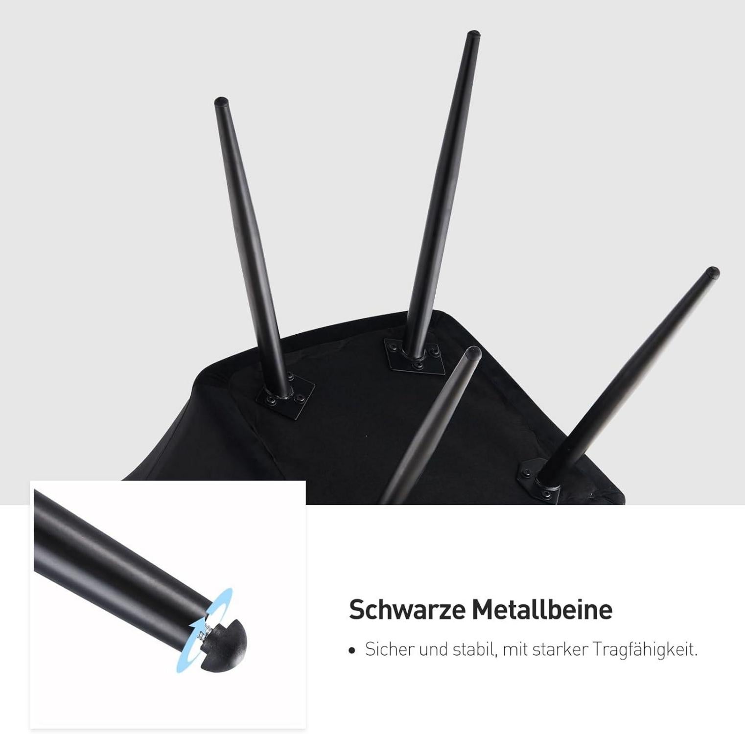 Esszimmerstühle Samt Bezug 2er Set Armlehne Polsterstuhl Metallbeine
