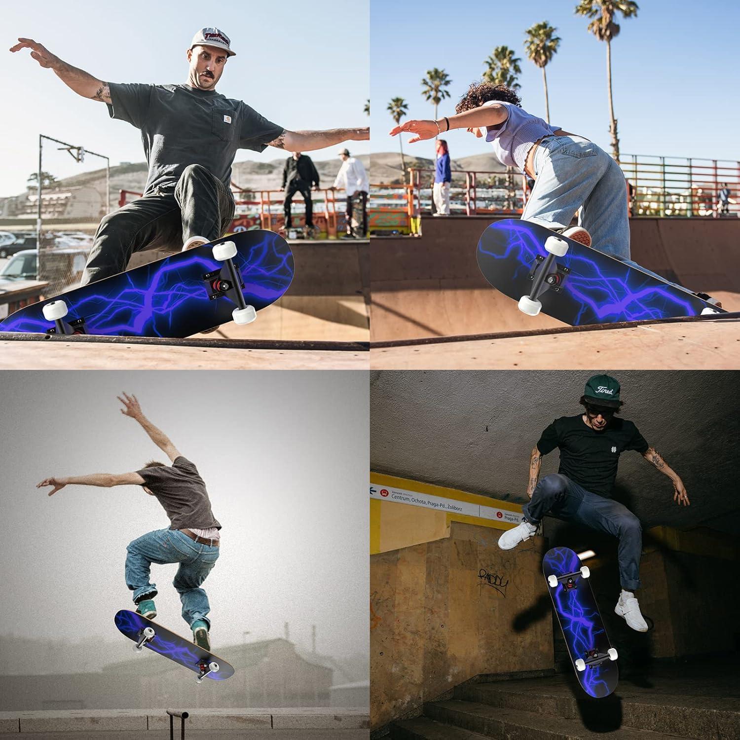 Skateboard 31 Zoll Komplett 7-Schicht Ahorn ABEC-11 Blau