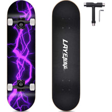 LAYENNE Skateboard 31 Zoll komplett mit ABEC-11 Lager, Ahorn