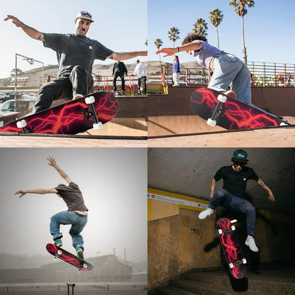 LAYENNE Skateboard 31 Zoll Komplettes Ahorn Deck ABEC-11