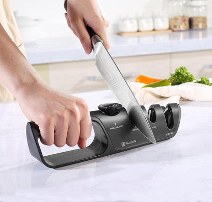 Manueller Messerschärfer 3-Stufen Profi Küchenwerkzeug mit