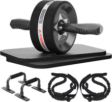 Bauchroller 6-in-1 Bauchtrainer Fitnessband Liegestütze Set