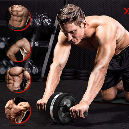 Bauchroller 6-in-1 Bauchtrainer Fitnessband Liegestütze Set